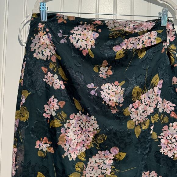 Lulus My Favorite Flower Emerald Spring Floral Midi Skirt Cottage Size Large - Picture 3 of 7